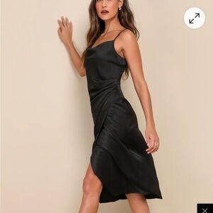 Lulus Slinky Black Cowl Neck Dress size M